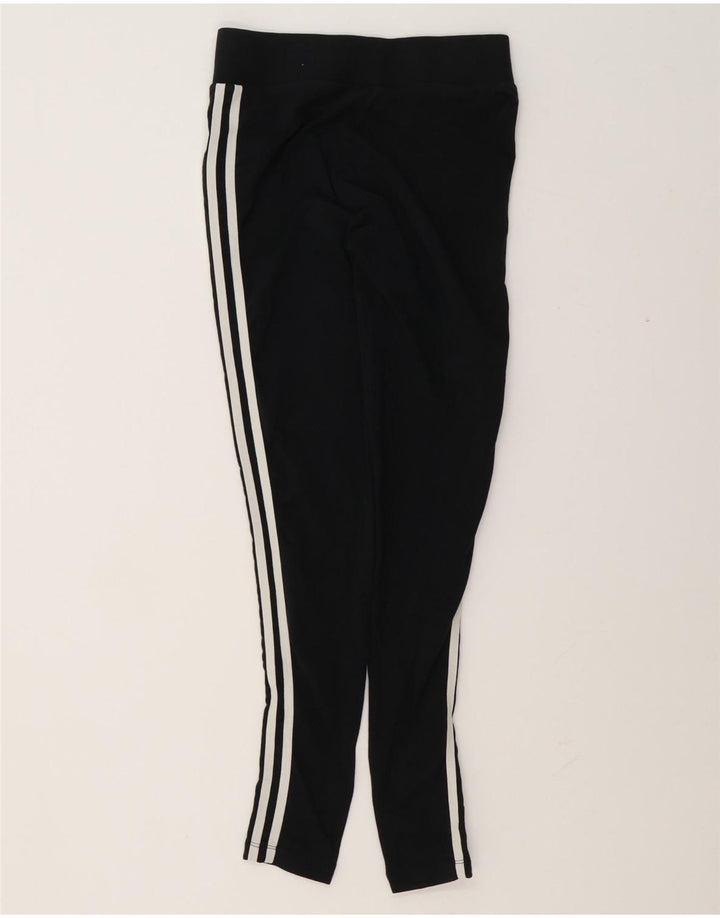 Adidas Damen Leggings UK 10 Small Schwarz Baumwolle