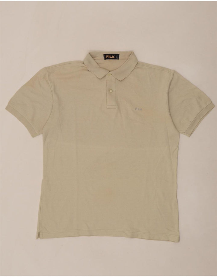 FILA Mens Polo Shirt IT 52 Large Beige Cotton Vintage Fila and Second-Hand Fila from Messina Hembry 