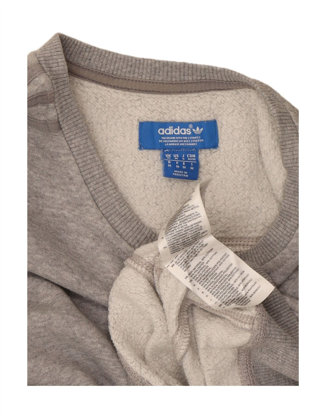 ADIDAS Herren Sweatshirt Pullover mittelgraue Baumwolle
