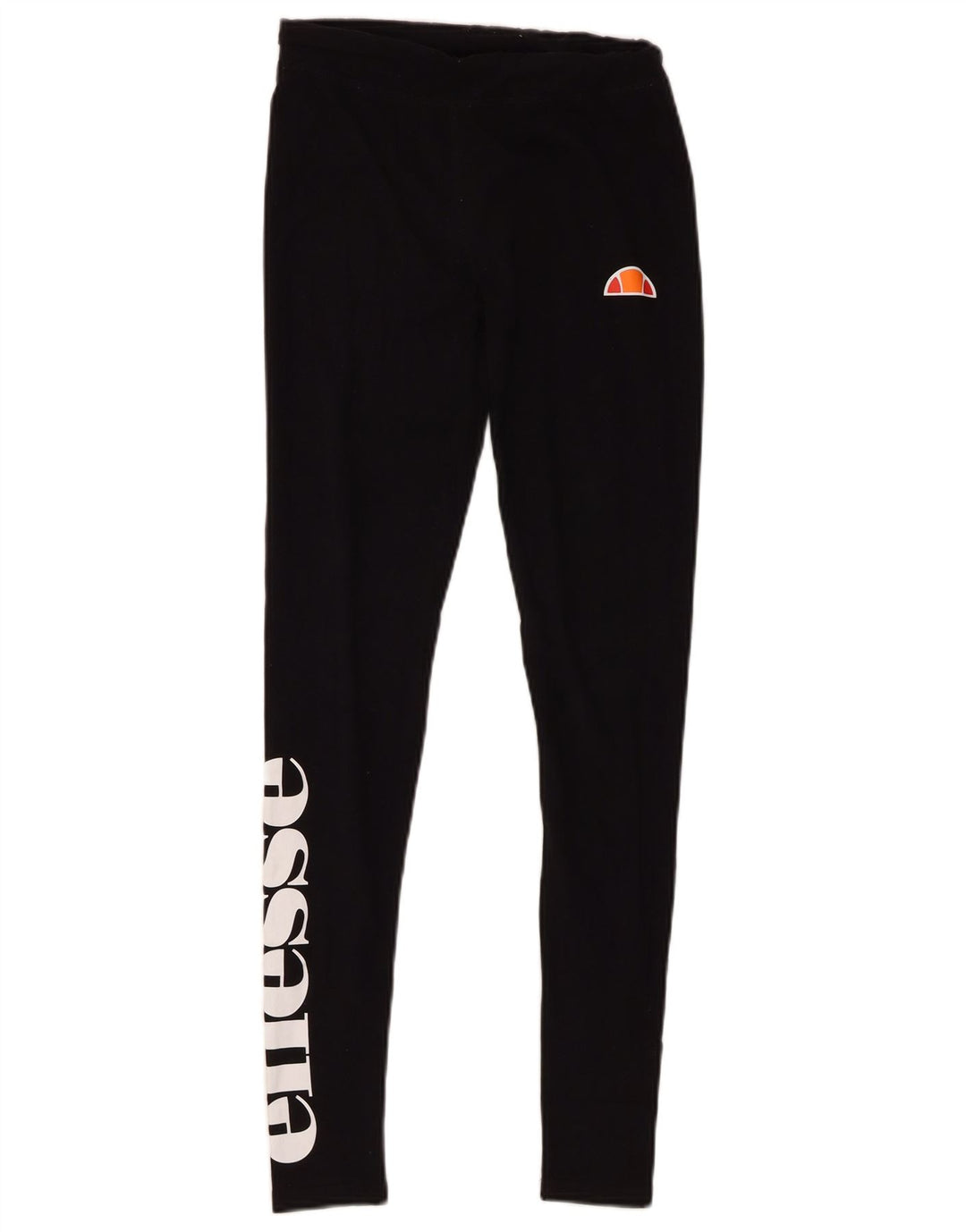 Ellesse Womens Graphic Leggings UK 8 Small Schwarze Baumwolle