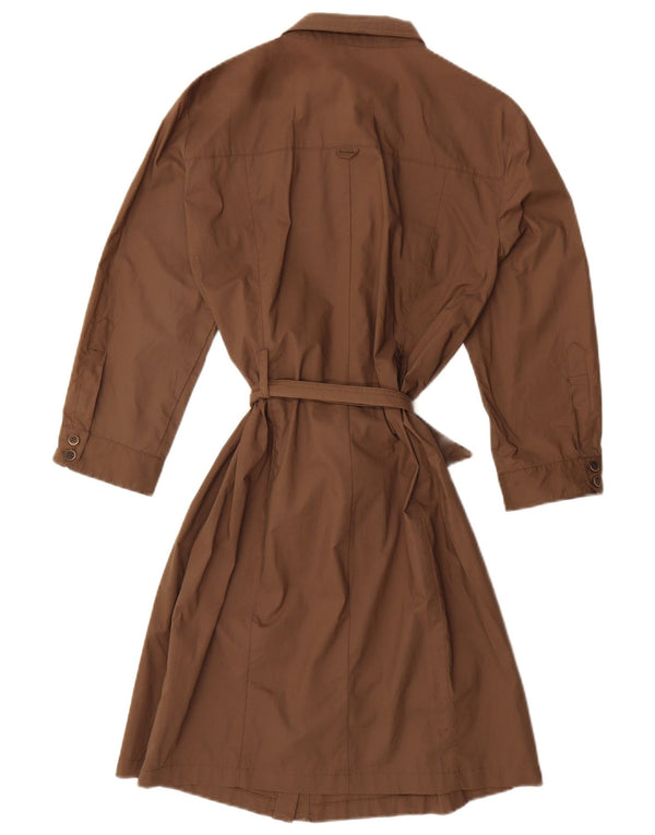 Zara Damen Hemdkleid UK 16 Large Braune Baumwolle
