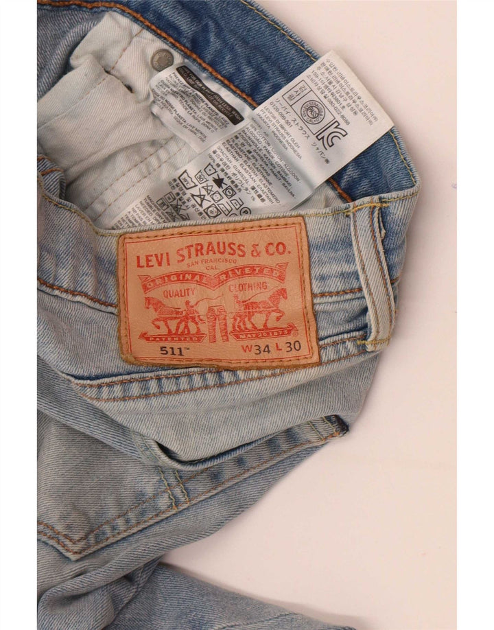 Levi's Herren 511 Slim Jeans W34 L30 Blaue Baumwolle
