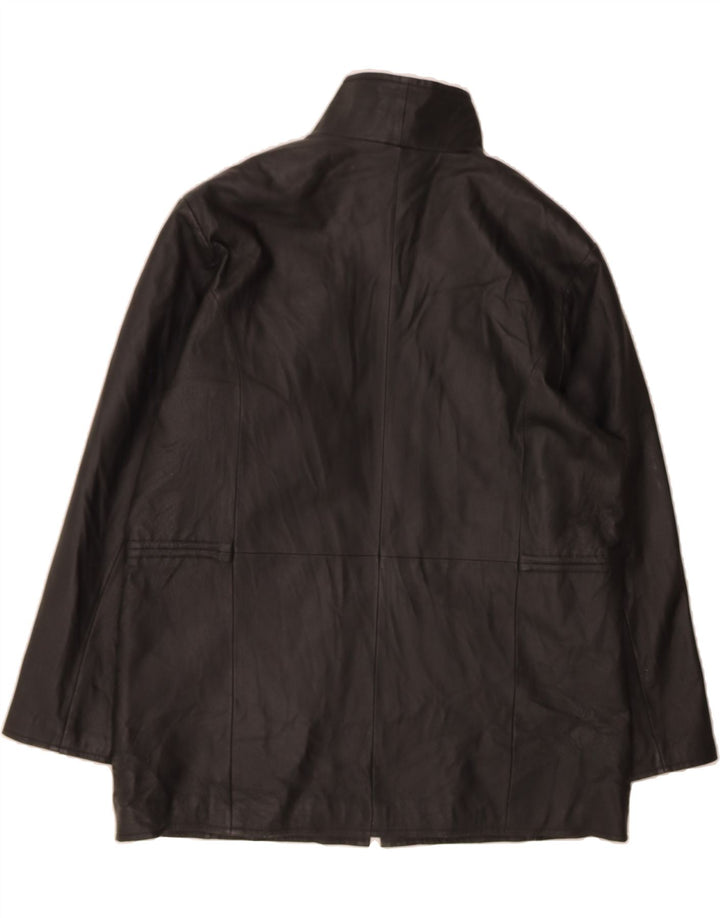 VINTAGE Womens Leather Coat UK 20 2XL Black Vintage Vintage and Second-Hand Vintage from Messina Hembry 