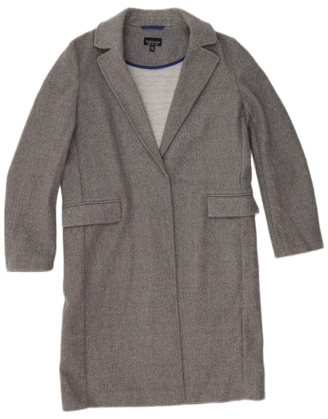 Topshop Womens Open Overcoat UK 12 Mittelgraues Polyester