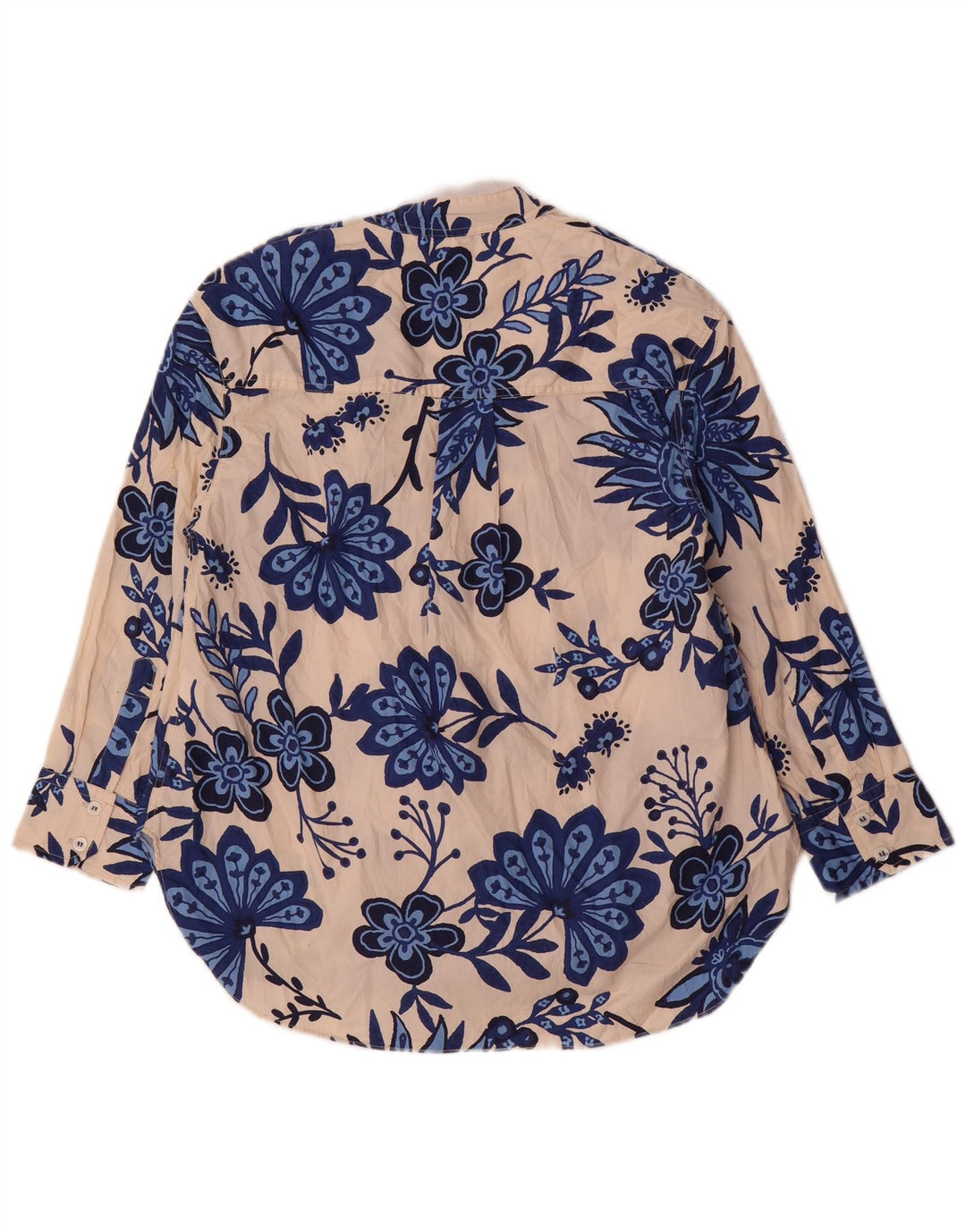Übergroßes Pullover-Hemd von Zara für Damen, UK 6, XS, beige, geblümte Baumwolle