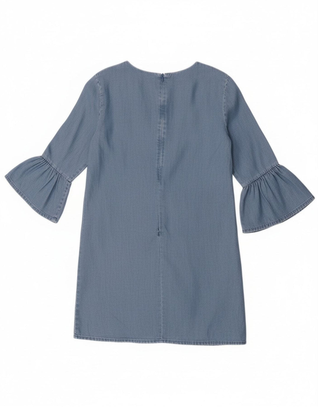 Zara Damen-Etuikleid mit 3/4-Ärmeln, Größe S, Blau, Lyocell