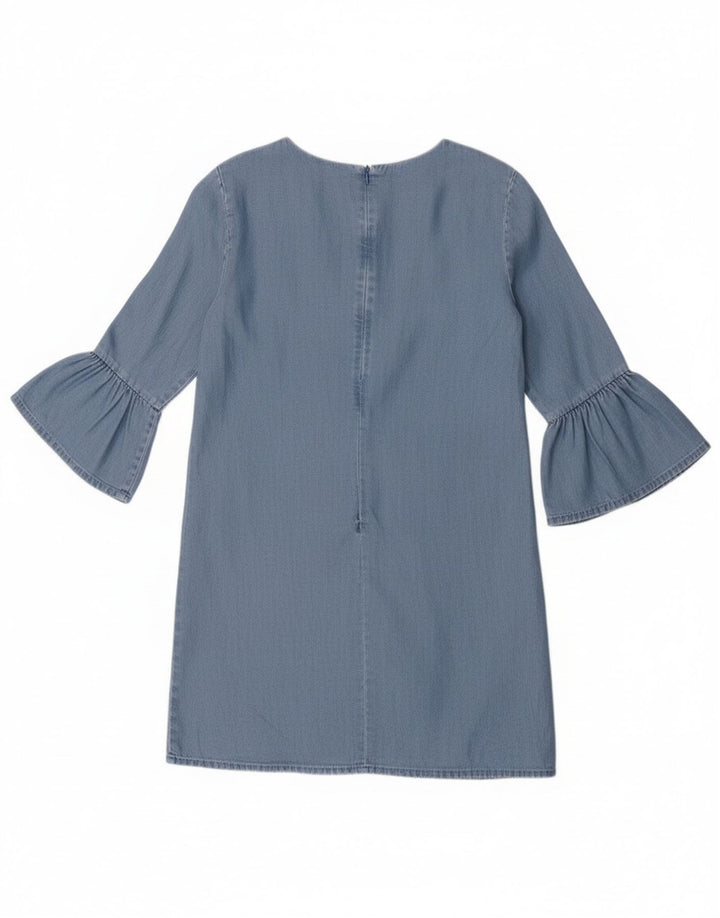 Zara Damen-Etuikleid mit 3/4-Ärmeln, Größe S, Blau, Lyocell