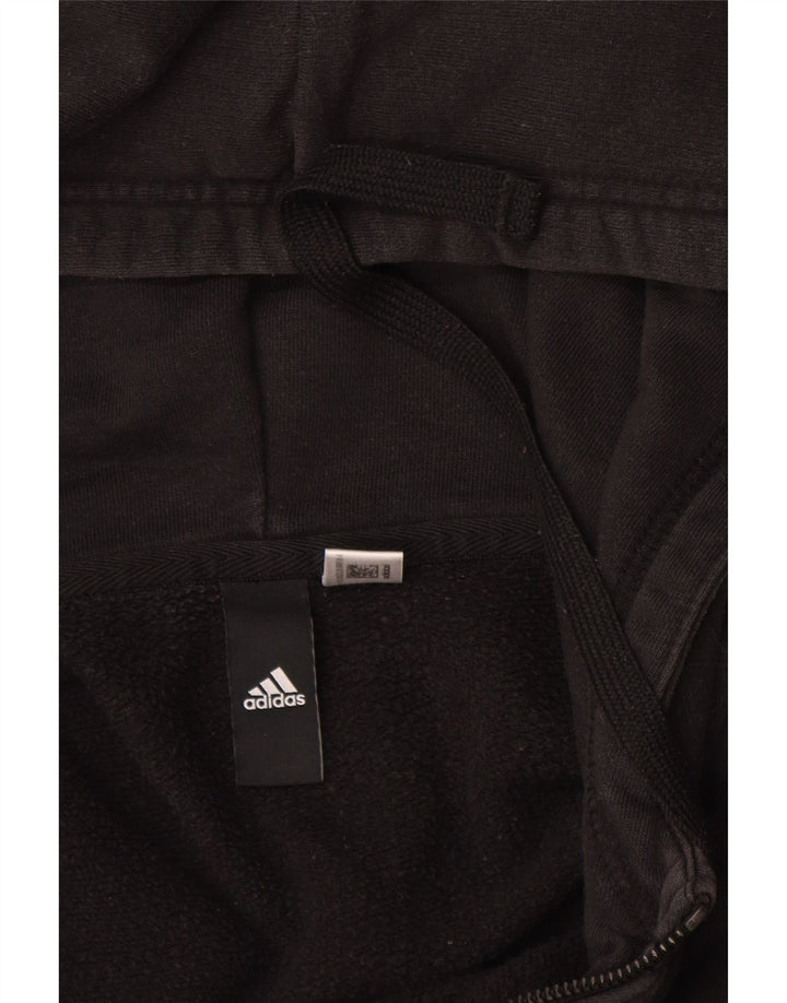 ADIDAS Mens Zip Hoodie Sweater Medium Black