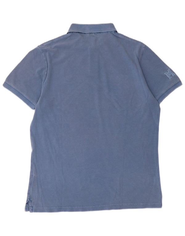 Marlboro Classics Herren-Poloshirt mit Grafik, groß, aus blauer Baumwolle