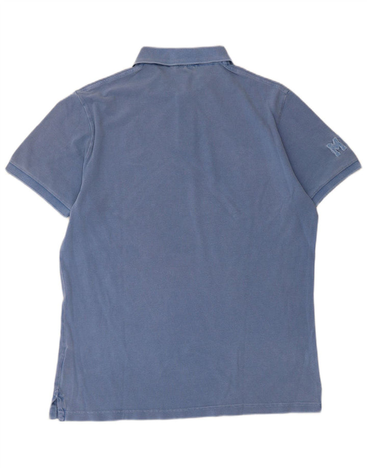 Marlboro Classics Herren-Poloshirt mit Grafik, groß, aus blauer Baumwolle