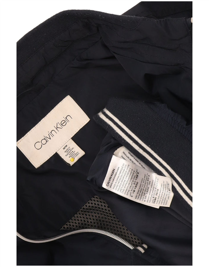 Calvin Klein Herren Bomberjacke UK 38 Medium Marineblau Polyester