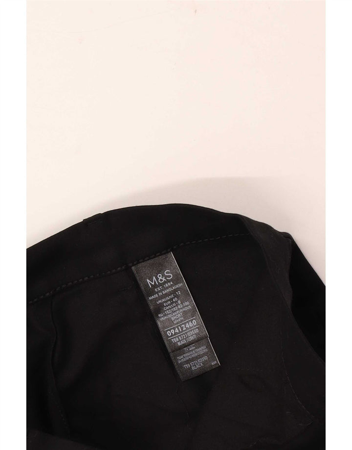 Marks & Spencer Damen Kurz geschnittene Hose UK 12 Medium W30 L24 Schwarz