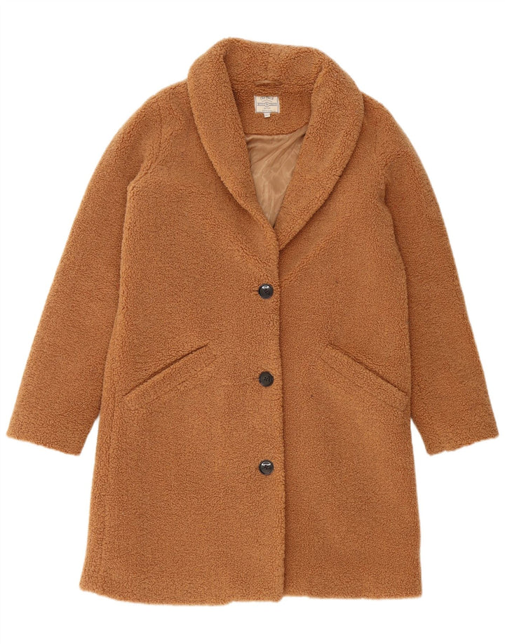 FAT FACE Damen Übergroßer Fleecemantel UK 10 Small Braun Polyester