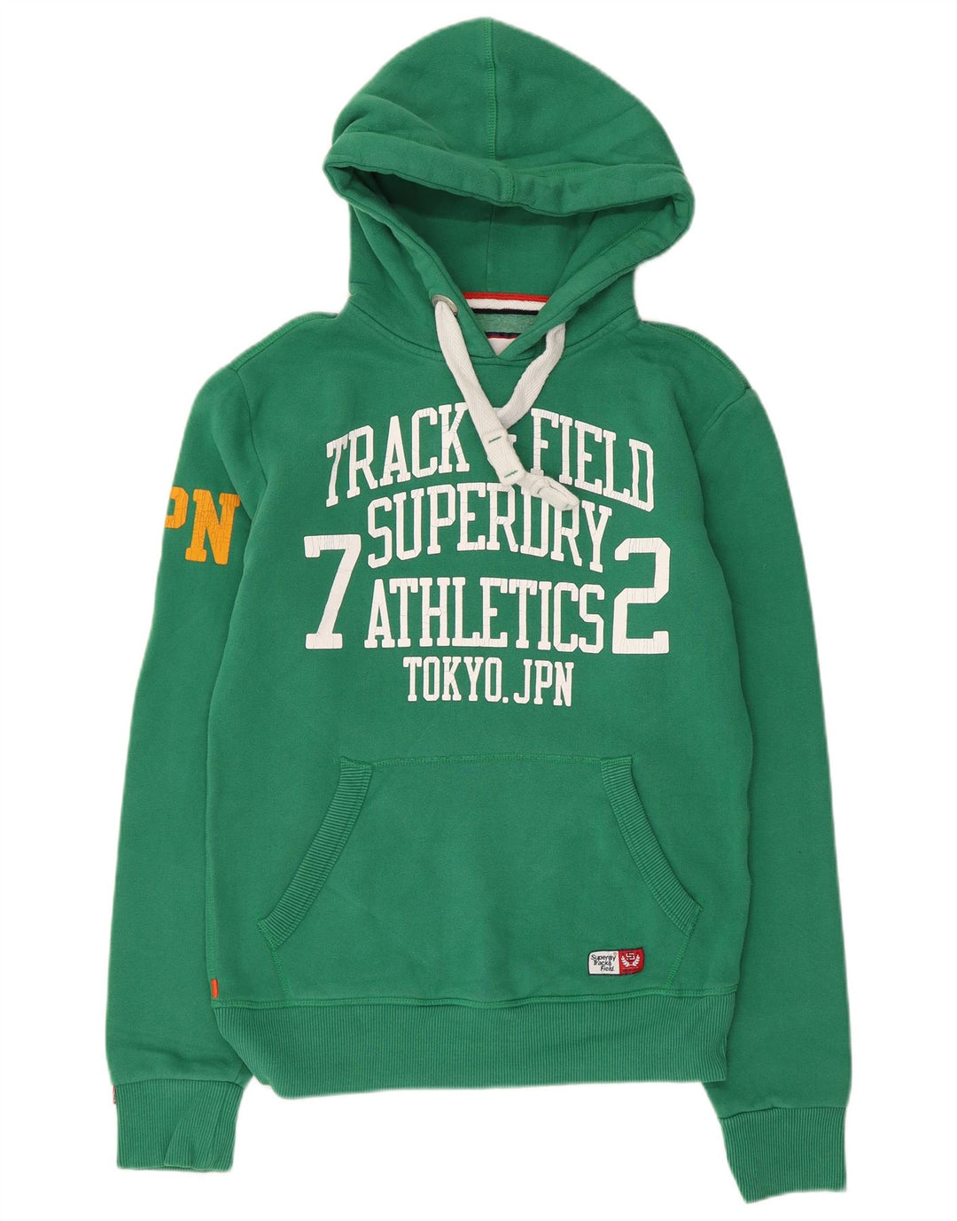 Superdry Herren-Kapuzenpullover mit Grafik, Größe S, grüne Baumwolle