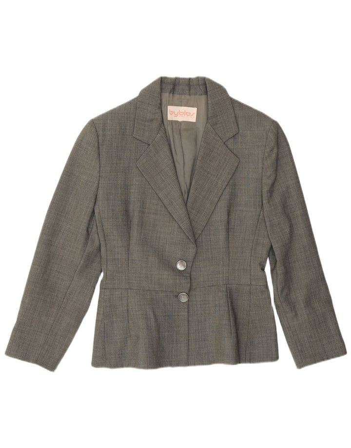 Byblos Damen-Blazer mit 2 Knöpfen, Gr. 10, Größe S, Grau