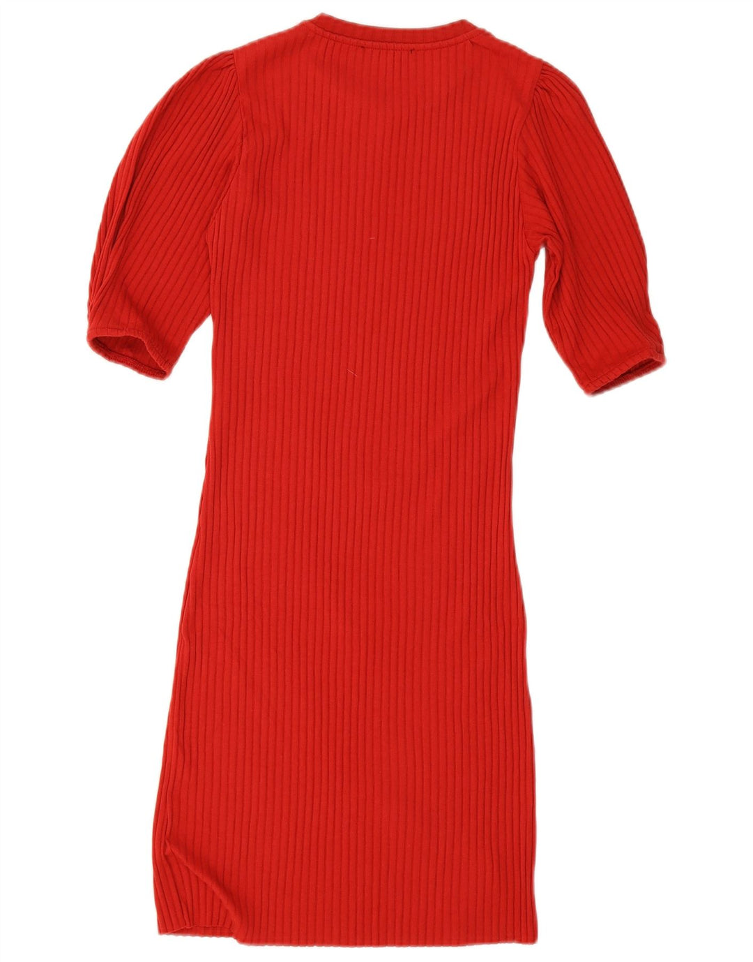 Zara Damen Strick-Bodycon-Kleid UK 12 Mittelrot