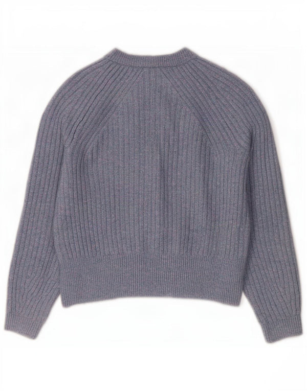 Marks & Spencer Damen Crop Oversized Cardigan Pullover UK 10 Small Blau