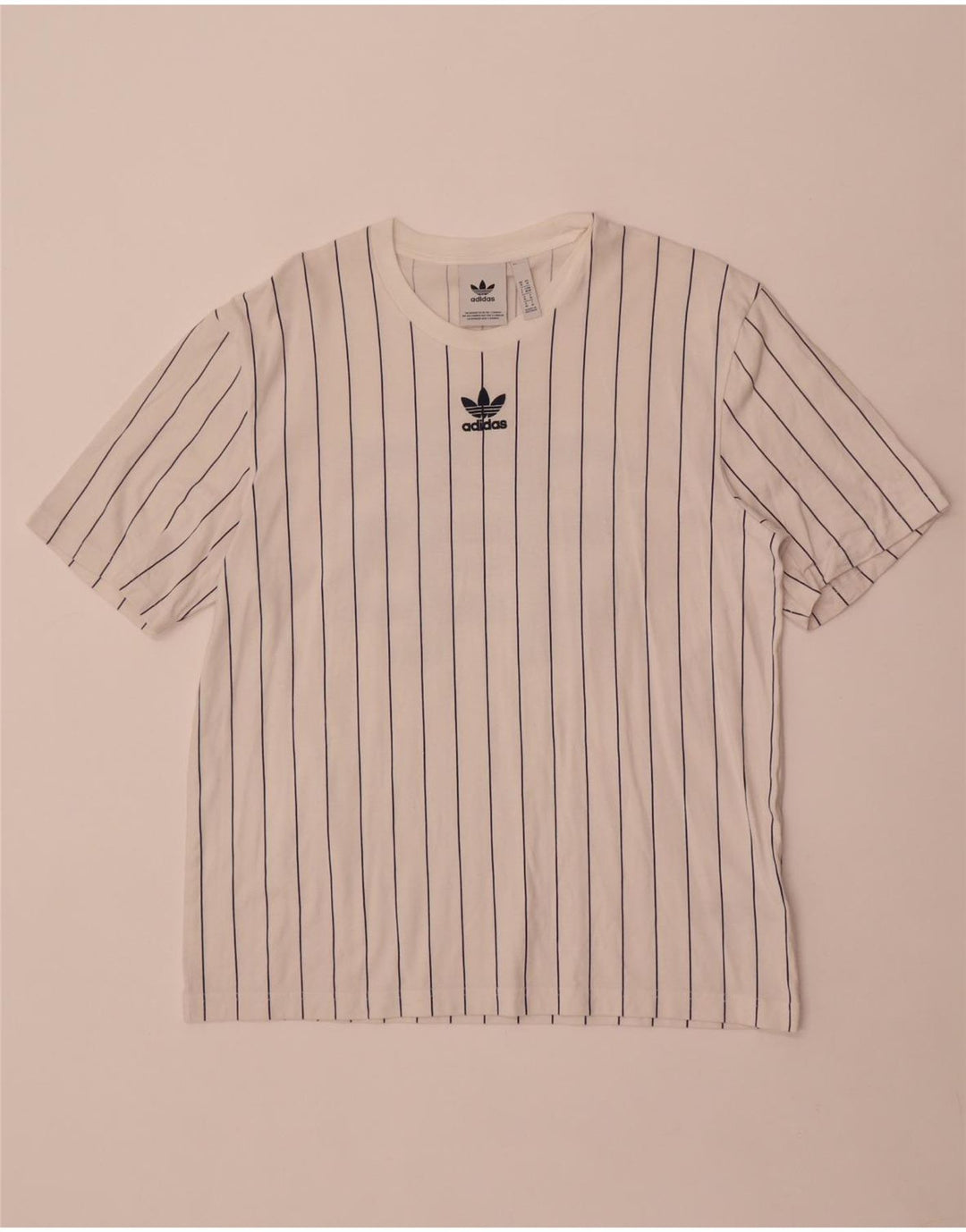 Adidas Herren-T-Shirt mit Grafik, mittelweiß, gestreift, Baumwolle