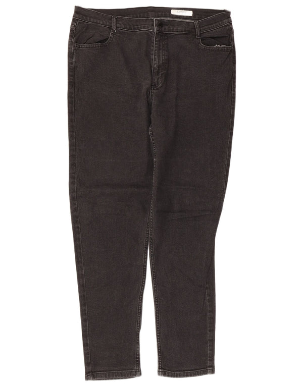 Marks & Spencer Damen Skinny Jeans UK 16 Large W34 L28 Schwarze Baumwolle