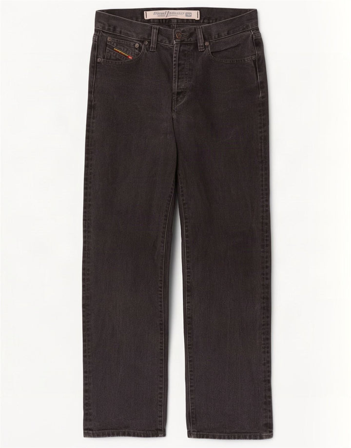 Diesel Herren Straight Jeans W31 L31 Schwarze Baumwolle