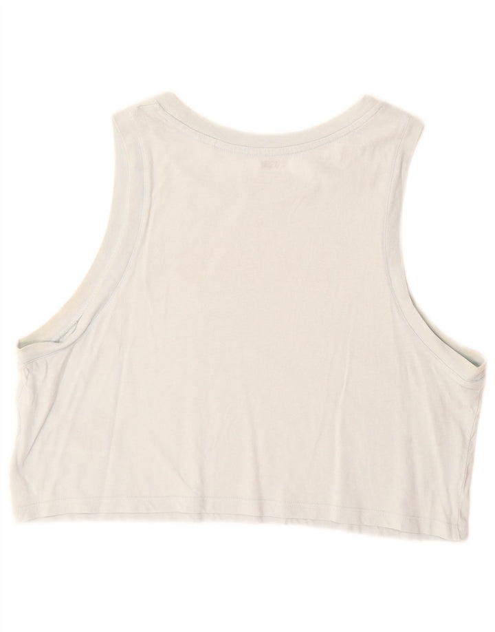 Levi's Damen Crop Graphic Vest Top UK 16 Large Blaue Baumwolle