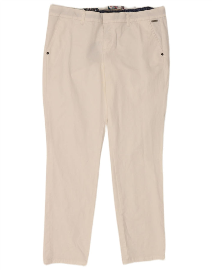 Guess Damen Berta Slim Fit Chinohose W34 L29 Weiß