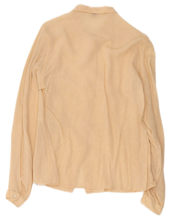 Vintage Damen Hemdbluse IT 42 Mittelbeige Seide