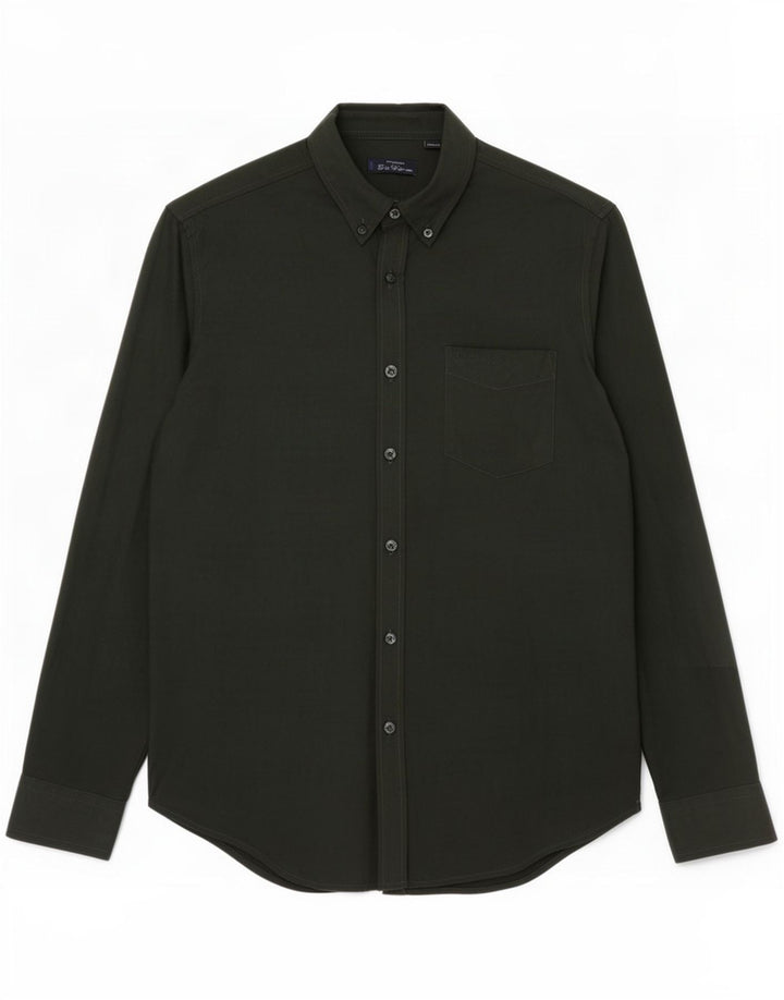 Ben Sherman Herrenhemd aus mittelgrüner Baumwolle