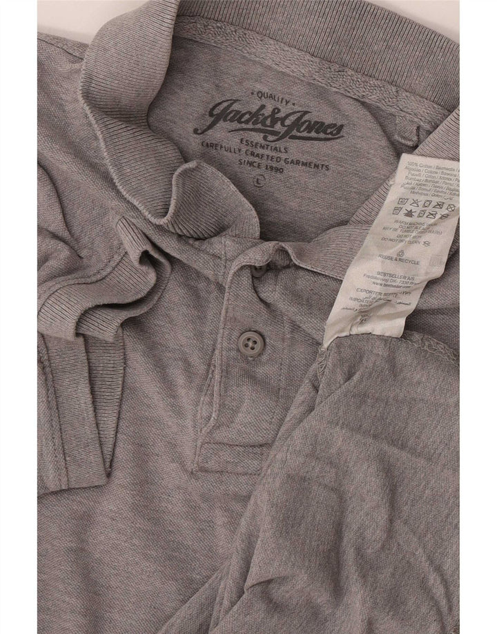 Jack & Jones Herren-Poloshirt, große graue Baumwolle