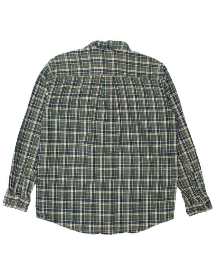 L.L.Bean Herren-Flanellhemd, mittelgrün, kariert, Baumwolle