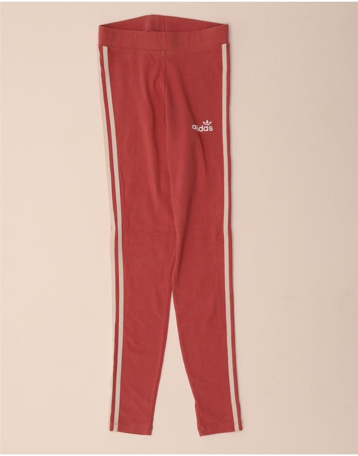 ADIDAS Damen Leggings UK 8 Small Rosa Baumwolle
