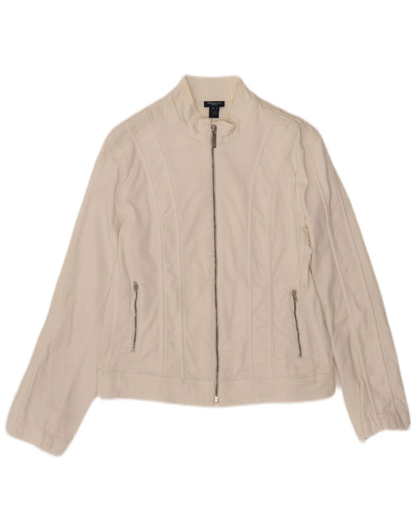 Gant Damen Bomberjacke UK 12 Mittelweiße Baumwolle