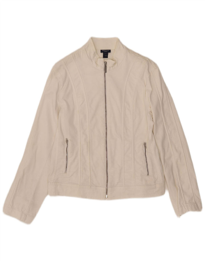 Gant Damen Bomberjacke UK 12 Mittelweiße Baumwolle