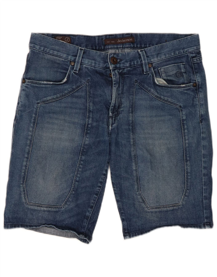 JECKERSON Herren Denim Shorts W34 Große blaue Baumwolle