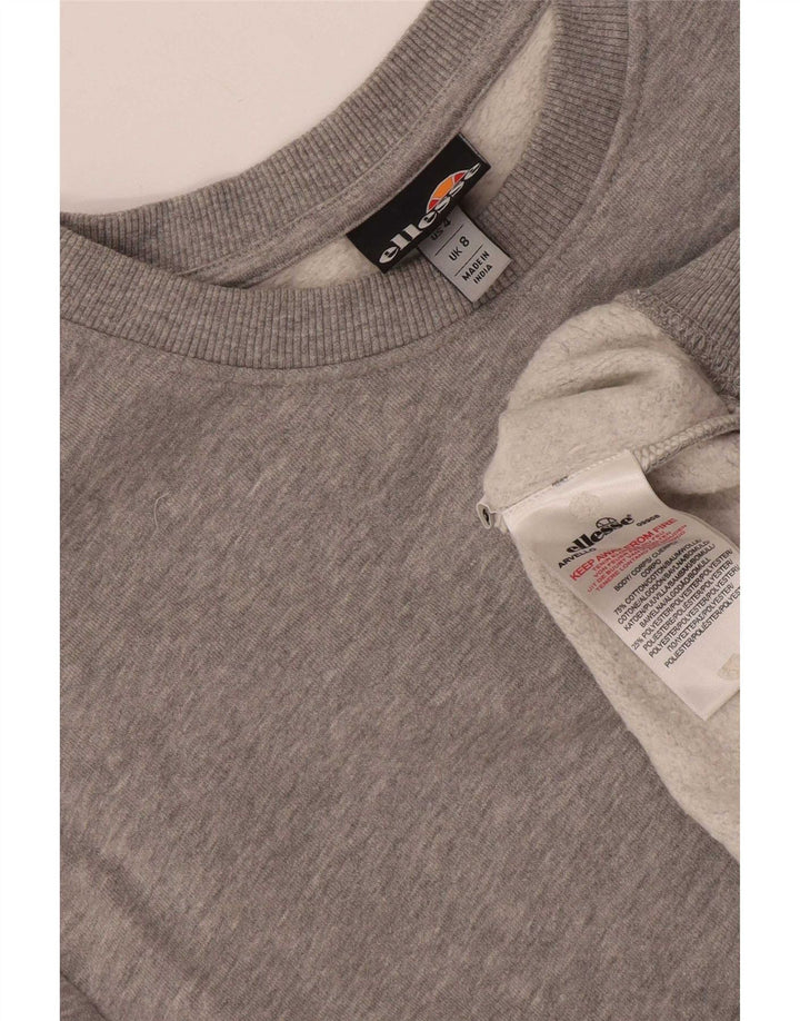 Ellesse Damen-Sweatshirt-Pullover, Gr. 8, Größe S, grau gefleckte Baumwolle