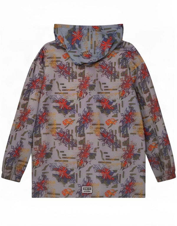 Loffler Herren-Regenjacke mit Kapuze, UK 40, Größe L, blau, geometrisch