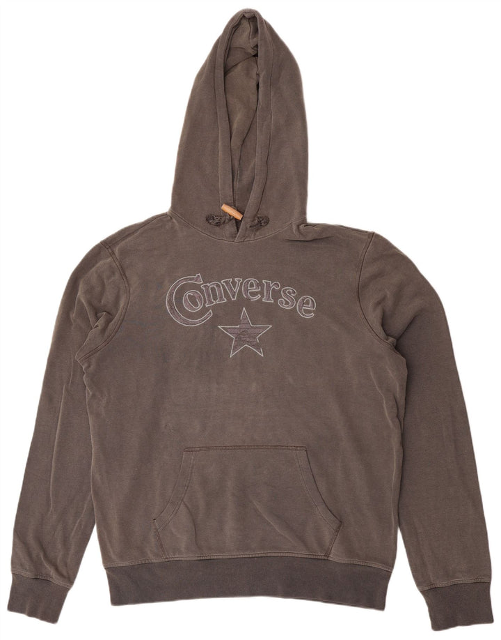 Converse Herren-Kapuzenpullover mit Grafik, groß, graue Baumwolle