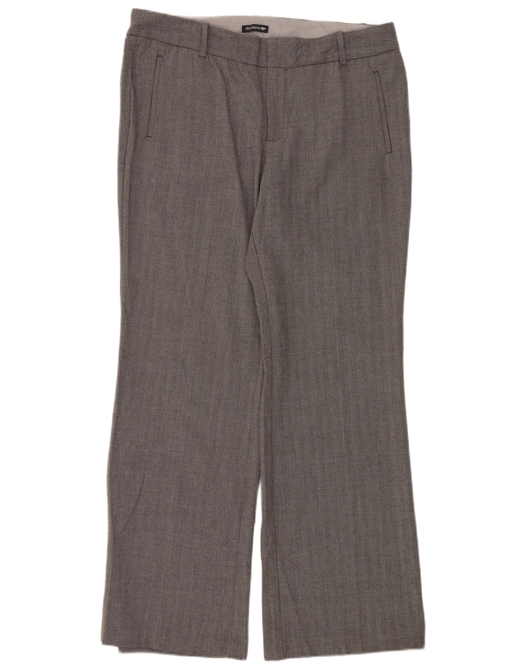 Dockers Damen Bootcut Freizeithose US 16 XL W38 L34 Graues Fischgrätenmuster