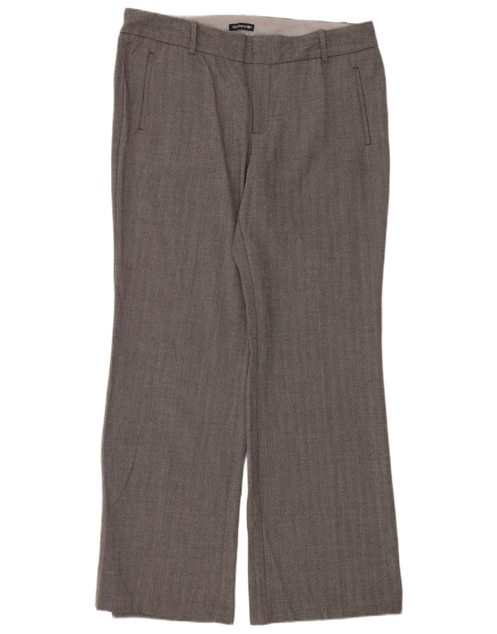 Dockers Damen Bootcut Freizeithose US 16 XL W38 L34 Graues Fischgrätenmuster