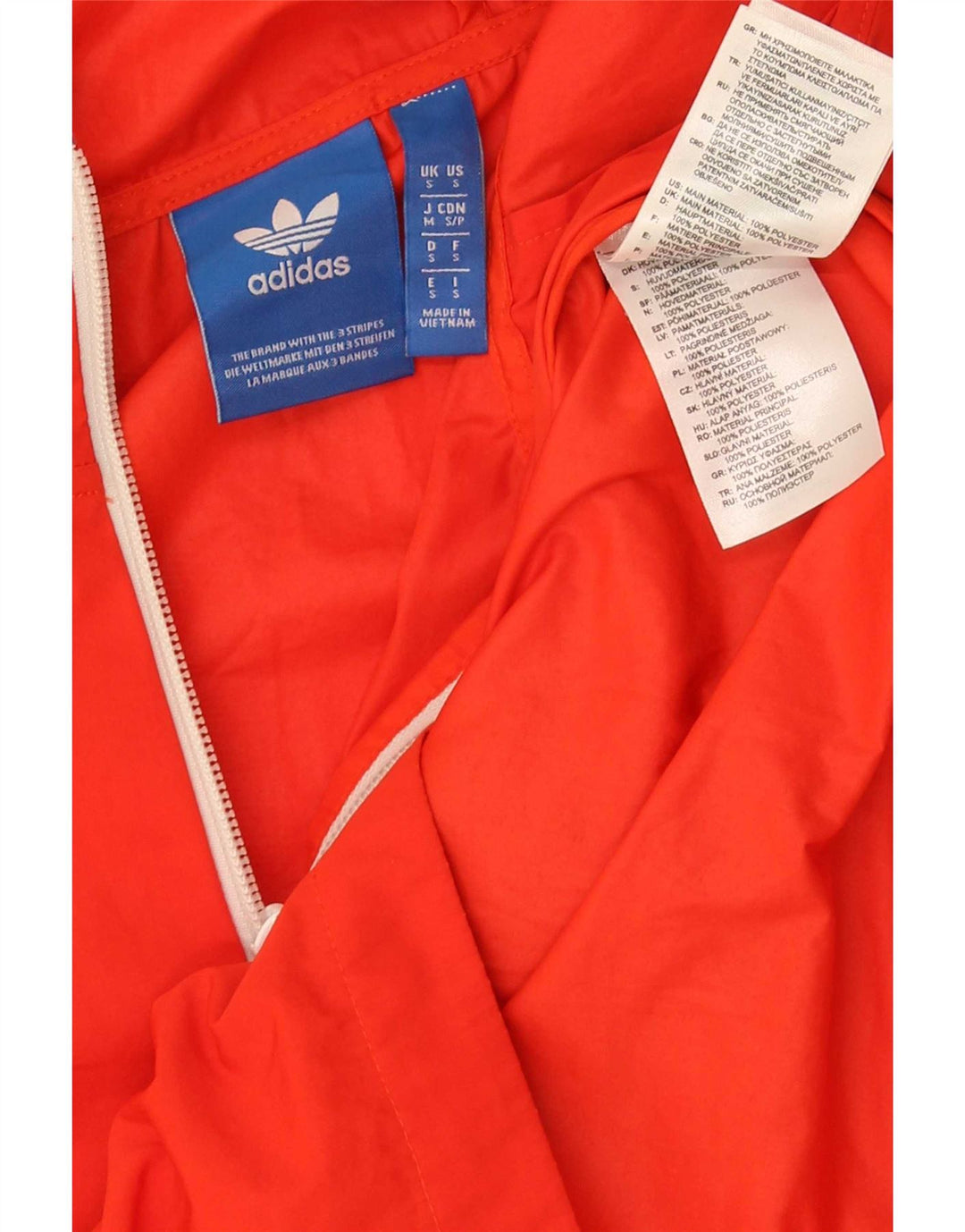 Adidas Herren Kapuzenpullover Regenjacke UK 36 Small Orange Polyester