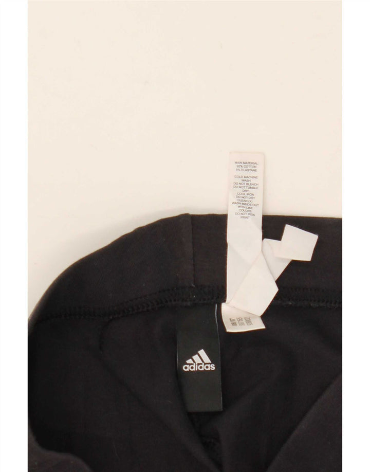Adidas Damen Graphic Leggings UK 8 Small Schwarz Baumwolle