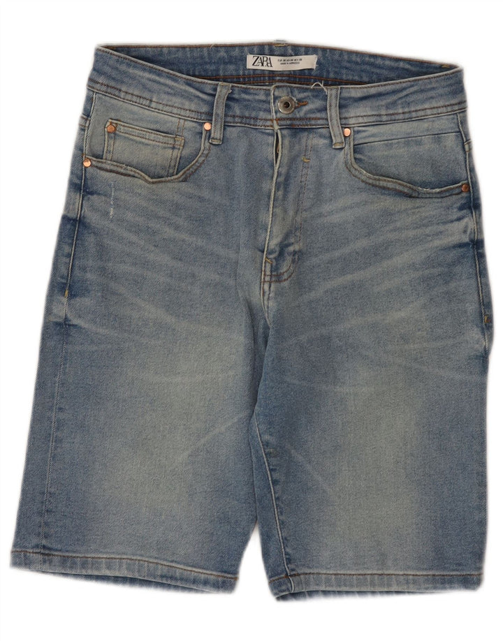 Zara Herren Jeansshorts EU 38 Small W30 Blaue Baumwolle