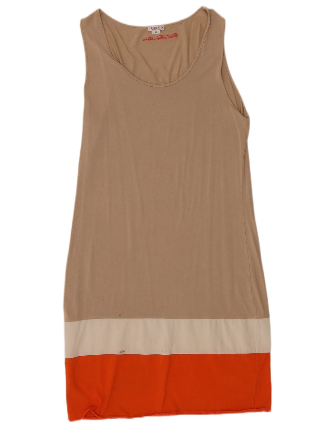 U.S. Polo Assn. Basic-Kleid für Damen, UK 12, Mittelbeige, Farbblock
