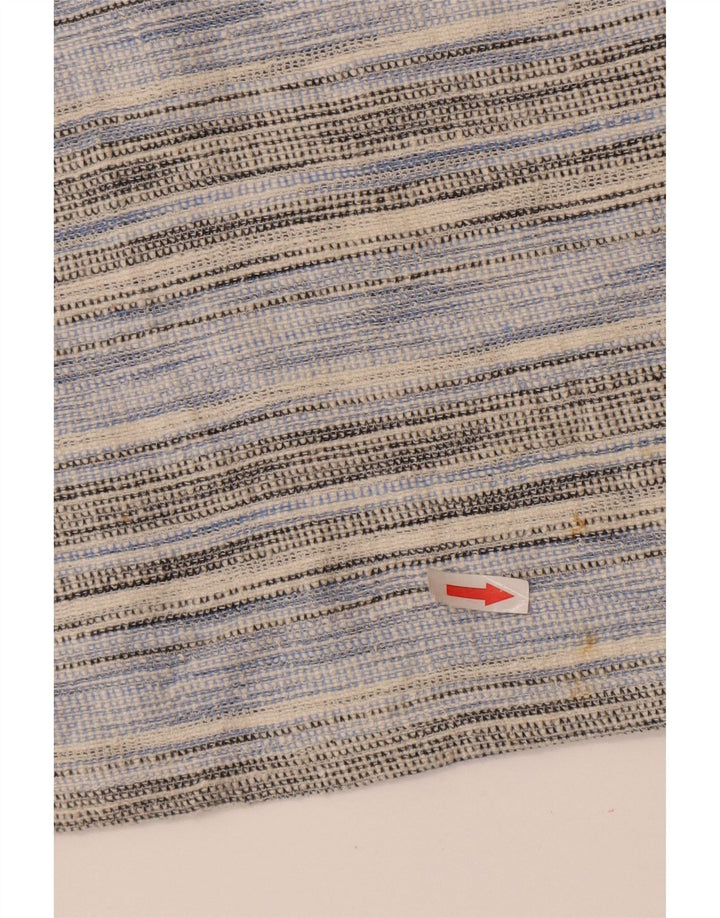 Oasis Damen Top Langarm UK 10 Small Blau gestreift Baumwolle