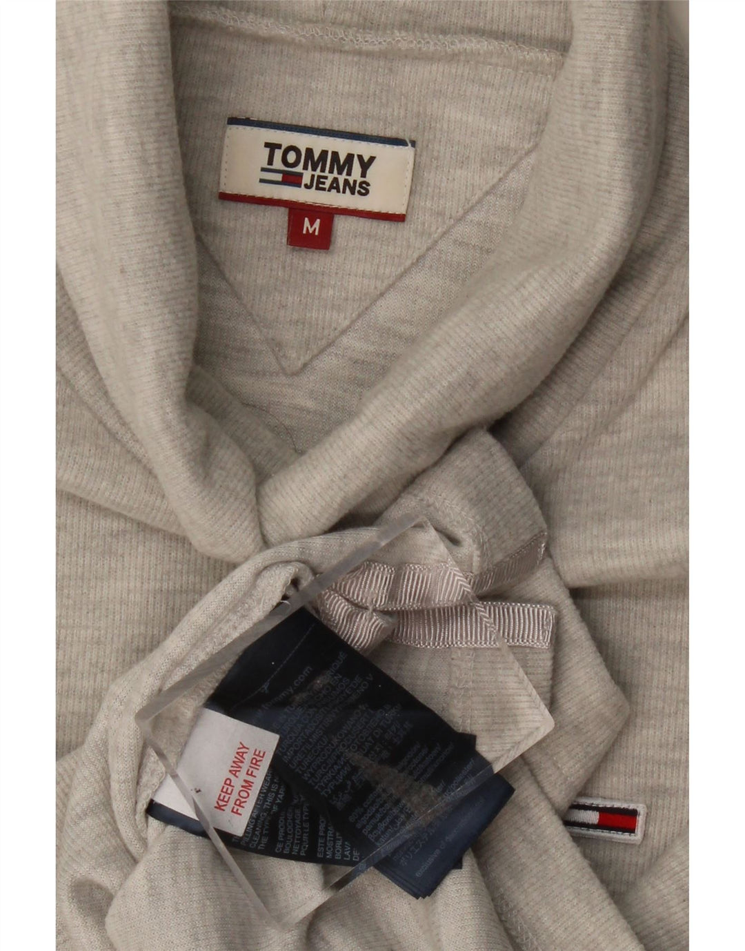 Tommy Hilfiger Rollkragenpullover für Damen, UK 14, mittelgraue Baumwolle