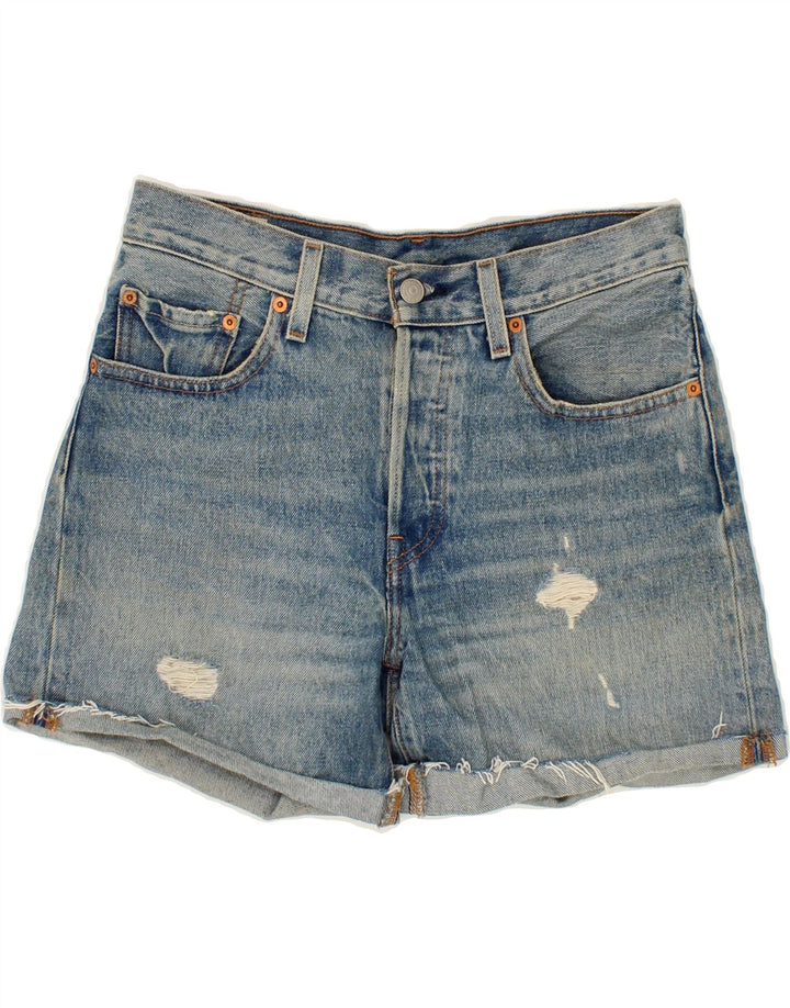 LEVI'S Womens Distressed Denim Shorts W26 Small Blue Cotton Vintage Levi's and Second-Hand Levi's from Messina Hembry 