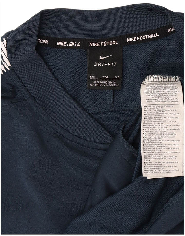 Nike Herren Dri Fit Graphic Trainingsanzug-Oberteil 2XL Marineblau Farbblock