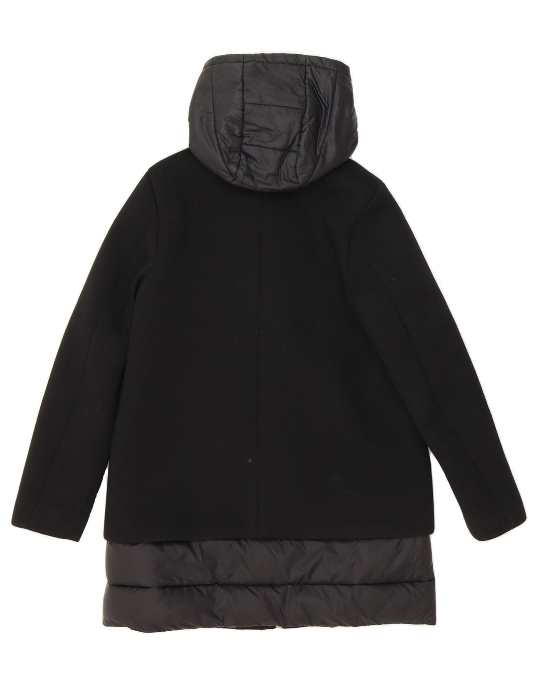 BENETTON Womens Oversized Hooded Padded Coat UK 8 Small  Black Modal Vintage Benetton and Second-Hand Benetton from Messina Hembry 