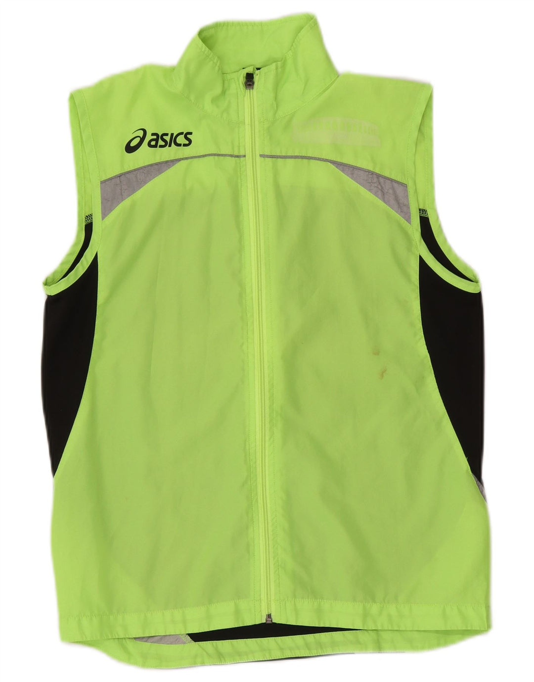 Asics Herren-Trainingsanzug, ärmellos, Jacke, Größe S, Grün, Farbblock