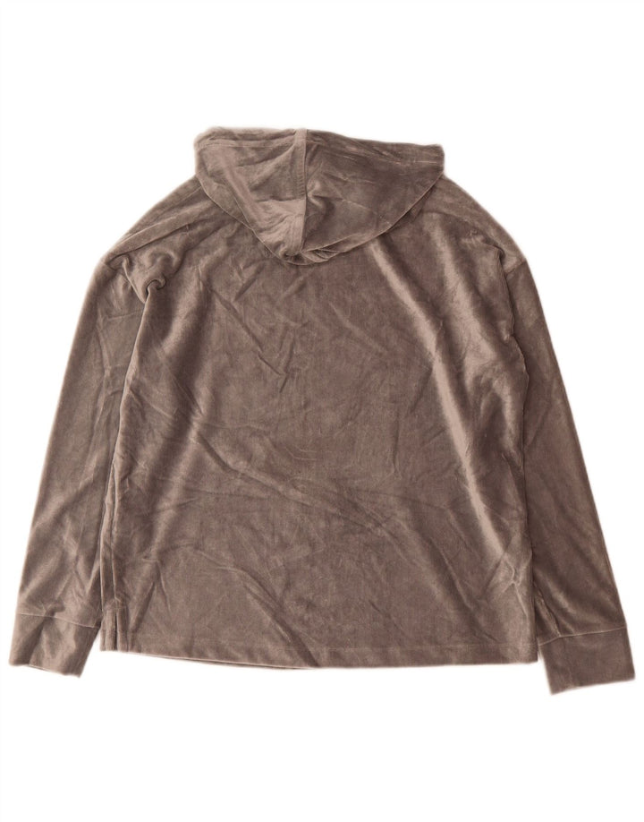 Marks & Spencer Damen Velours-Übergröße-Kapuzenpullover, Gr. 8, Grau